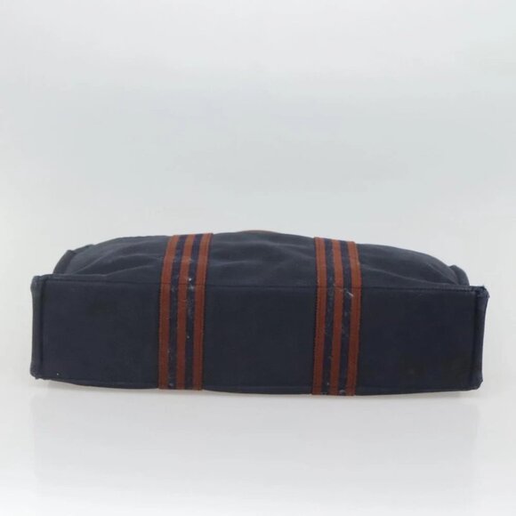 HERMES Fourre Tout GM Hand Bag Canvas Navy Silver Auth bs25688 - Picture 6 of 15